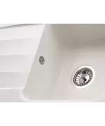 Кухонная мойка LIRA 1B1D WHITE 3