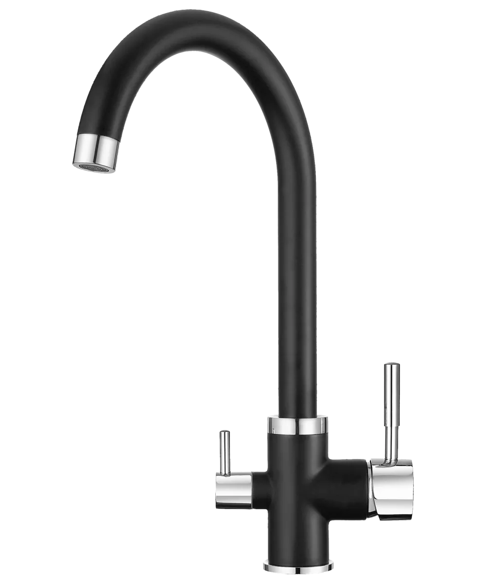 2168_turmalin Кухонный смеситель KARIA DEEP BLACK - 1