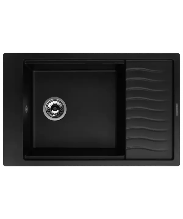 Кухонная мойка MILA 1B1D BLACK METALLIC - 1